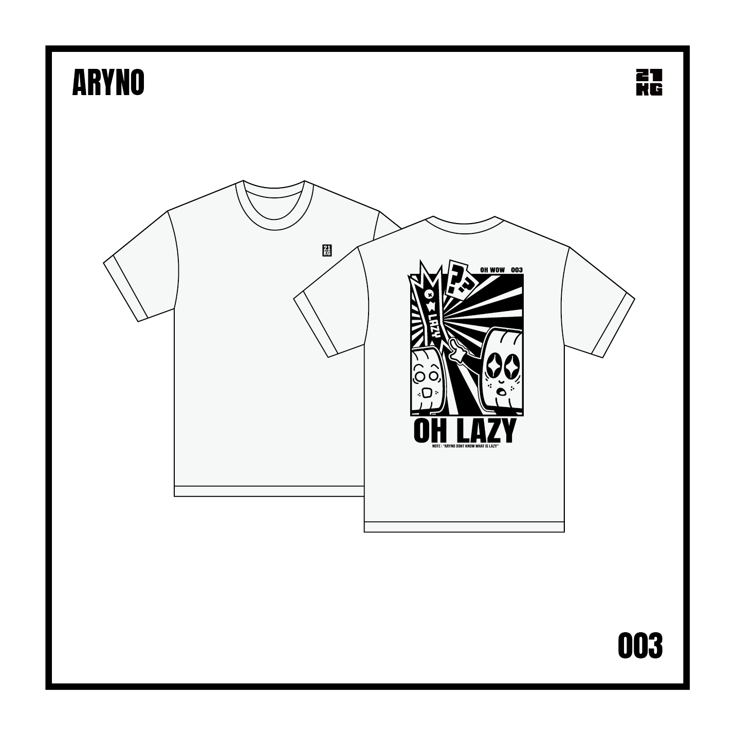 Aryno #003 T-Shirt (White) + Aryno #001 Cap (White)