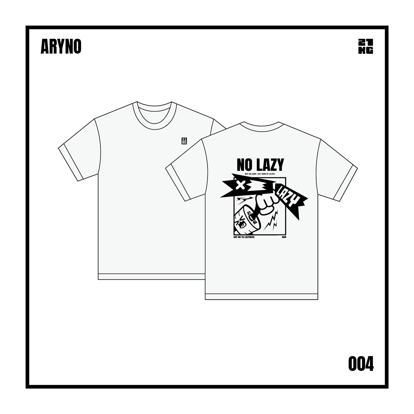 Aryno #004 T-shirt (White) + Aryno #001 Cap (White)